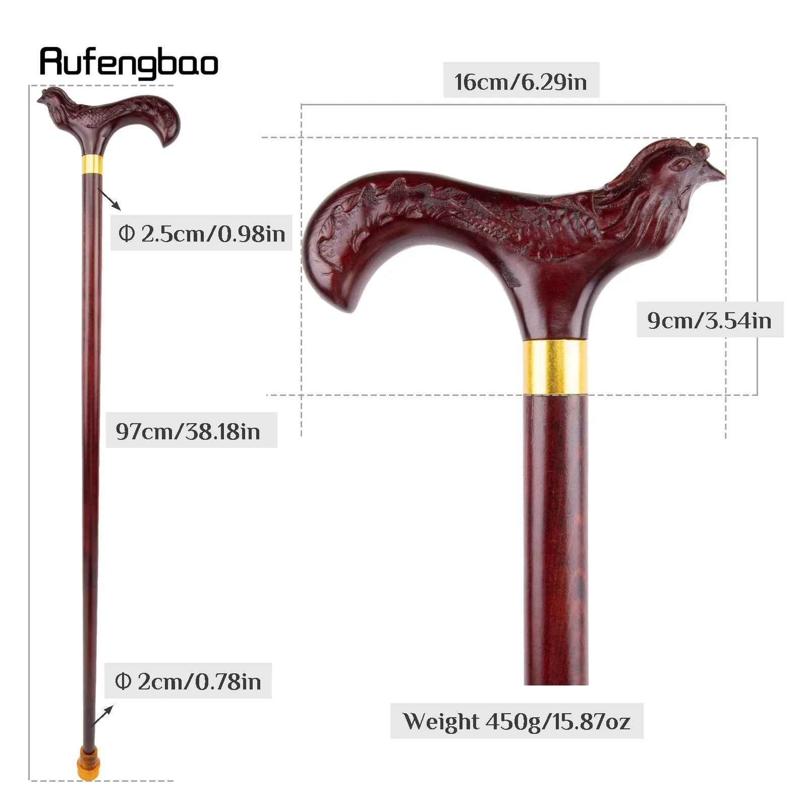 الأحمر الطيور فينيكس خشبية واحدة مشتركة موضة عصا للمشي الزخرفية Cospaly قصب هالوين الصولجان العكاز العصا كروسيير 97 سنتيمتر