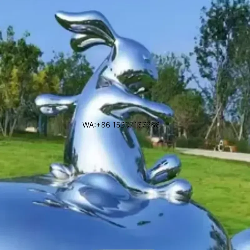 Wmwmnu Custom Large Metal Animal Statue Stainless Steel Rabbit Sculpture for Outdoor Decorative