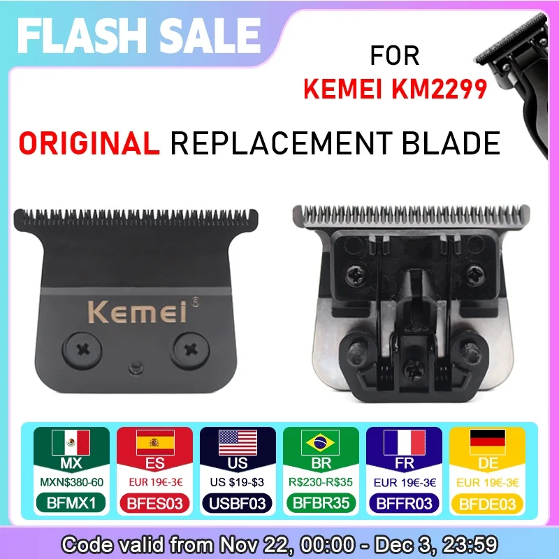 Original Replacement Blade for Kemei KM-2299 Clipper Professional Hair Trimmer Cutting Knife Head Parts Accessories