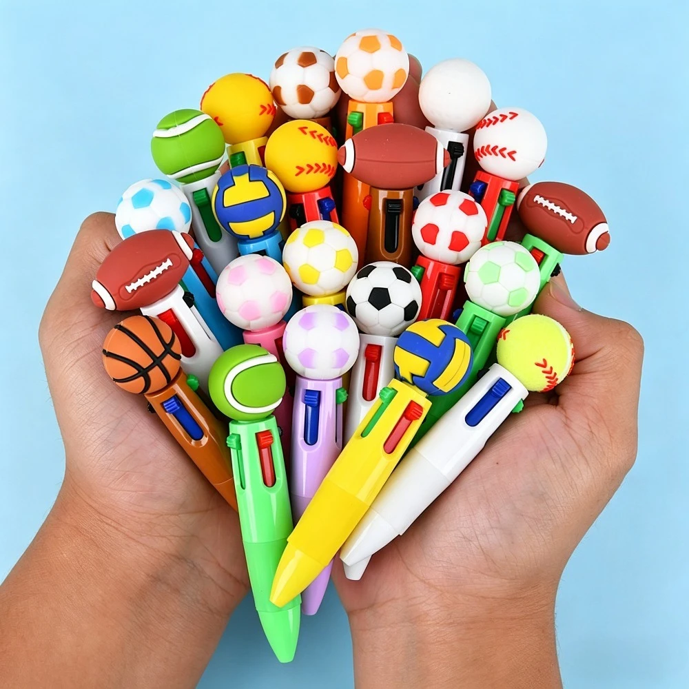 Sports Ball 4 Colors Ballpoint Pen Football Basketball Baseb
