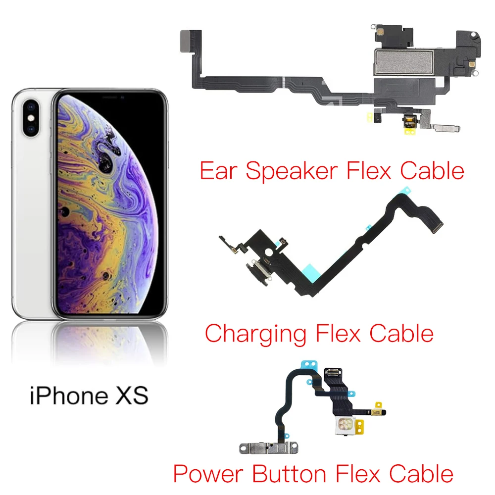 Microphone ProblemSolution For iPhone X XR XS Max Ear Speaker Charging Dock Power Button Flex Cable Replacement