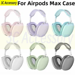 3 SZTUK Nowość dla Airpods Max Jednokolorowy przezroczysty trzyczęściowy zestaw ochrony przed upadkiem Miękka powłoka dla Airpods Max Cover Funda