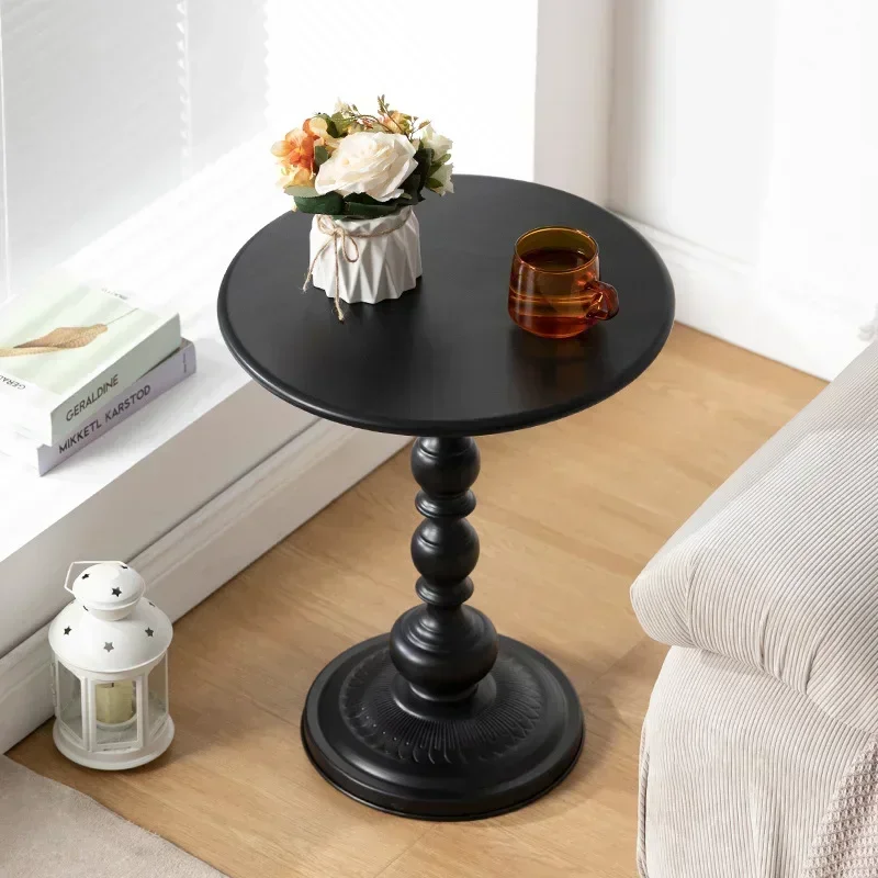 American Style Coffee Table Living Room Sofa Side Retro Iron Small Round Table Bedside Balcony Corner Desk Decor Furniture