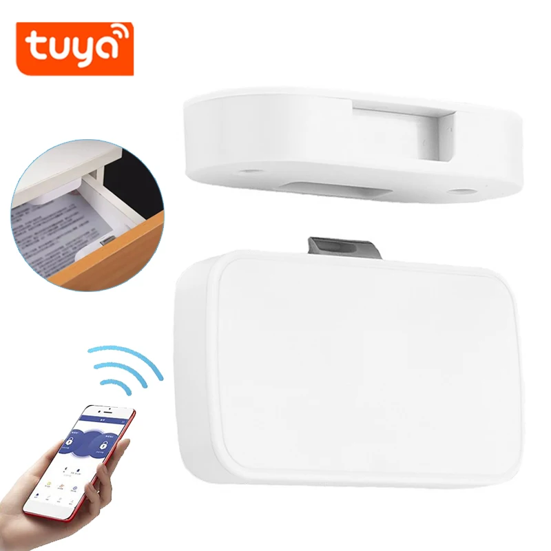 Tuya Smart Home Invisible Bluetooth Cabinet Lock Mobile Remote Control Intelligent Keyless Furniture File Drawer Locker Postbox