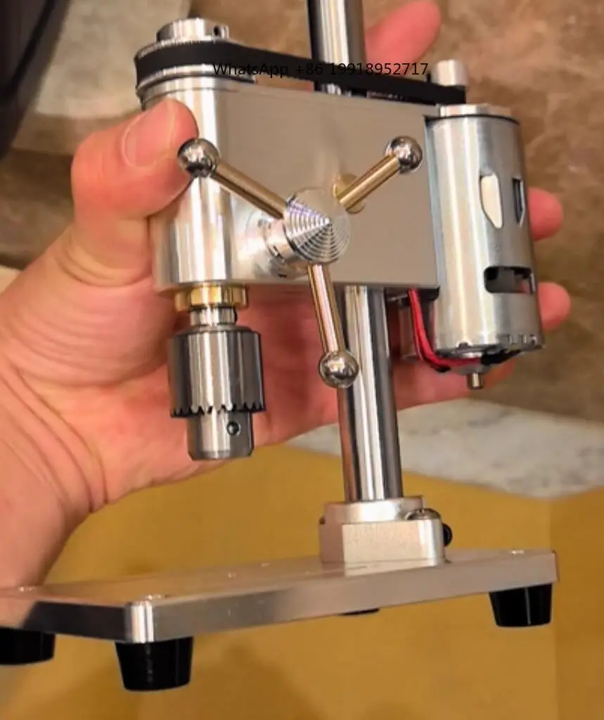 Precision Micro Bench Drill 0.3-4mm Drilling Machine Adjustable Speed Watch Repair Tool with Power Adapter 220V Hobby Craft