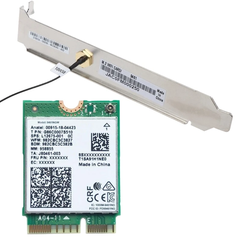 

For 9461NGW Wifi Card+Baffle Kit PCB AC 9461 802.11AC M2 Key E CNVI Wireless Adapter Bluetooth 5.0