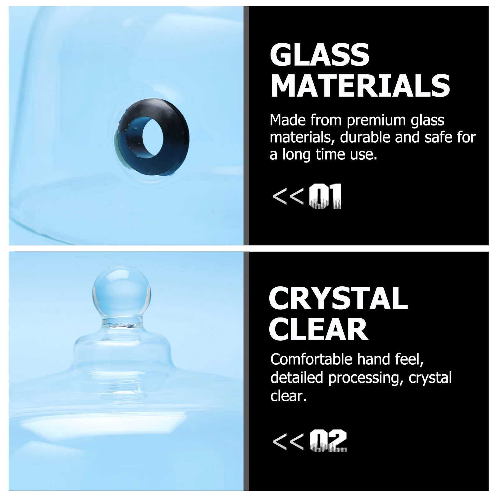 

1Pcs Glass Smoke Dome Cake Bread Cover Transparent Food Protective Cover Dessert Cloche Kitchen Display Lid Snack Cake Dome