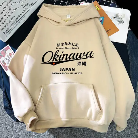 오키나와 후드 그래픽 인쇄 고딕 편안한 스웨터 긴팔 긴팔 의류 Sudaderas Fleece Manga Hoody