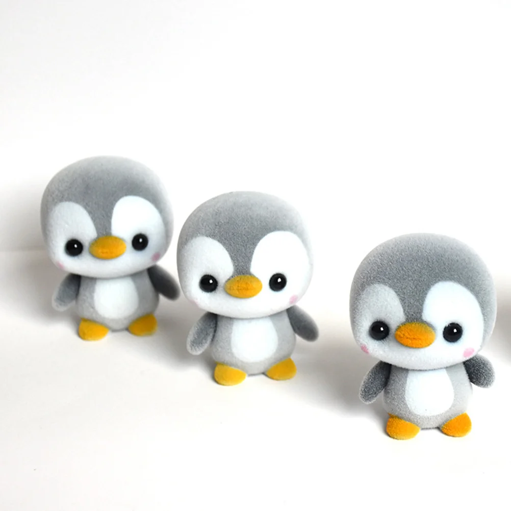 

Grey Plush Penguin Dolls Plush Car Decoration Plastic Flocking Plush Penguin Toys