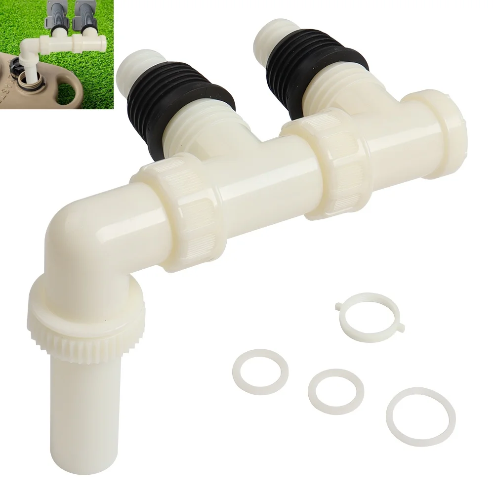 

Double Motorhome Caravan Waste Water Outlet Hose Pipe Adapter Connects Use With Waste Hog Master For RV Parts Car Accessories