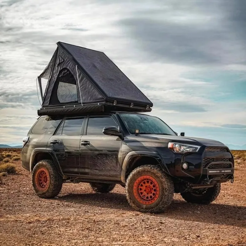 Triangle Folding Roof Tent Outdoor Travel SUV Car Hydraulic Automatic Aluminum Alloy Double Layer Four-Season Waterproof