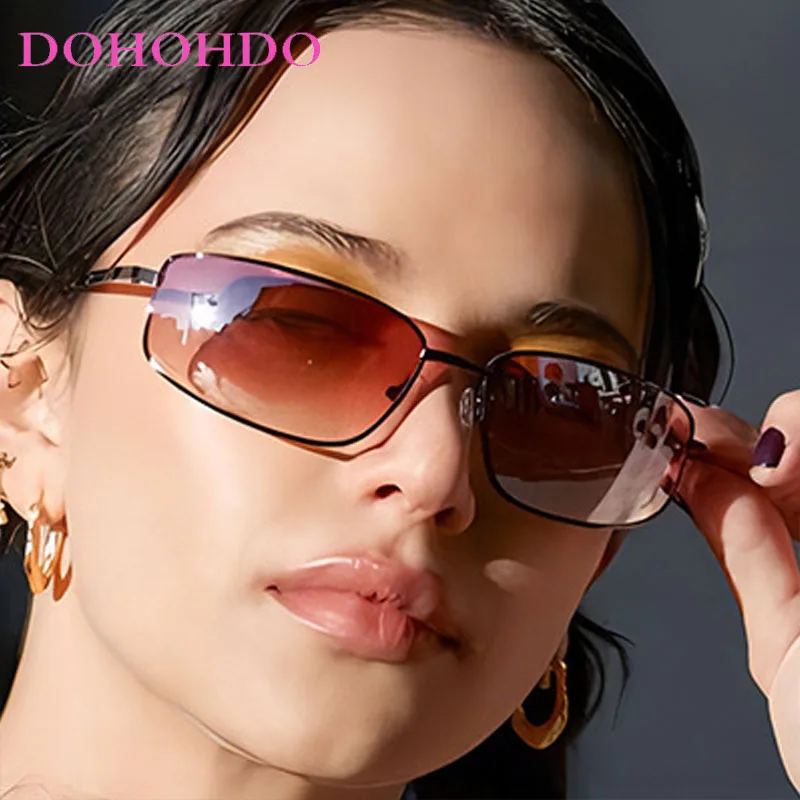 

Trendy Metal Small Square Frame New Luxury Women Sunglasses Fashion Design Men Drive Sunglass Travel Party Eyewear Ladies UV400