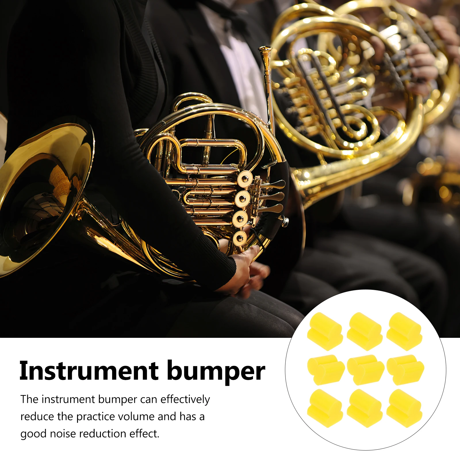 

20pcs Silicone Instrument Bumper Durable Wear-Resistant Noise Reduction Practice Tool Trombone Accessories Guitar Bumper Mute