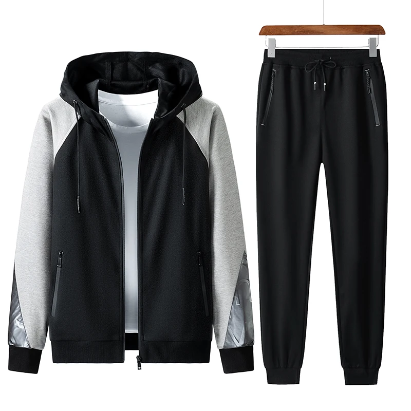 Plus Size 8xl 7xl Mens Tracksuits Spring Hoodie Suit Casual Menswear Hooded Jacket And Pants 2 Pieces Set Autumn Sportswear Men