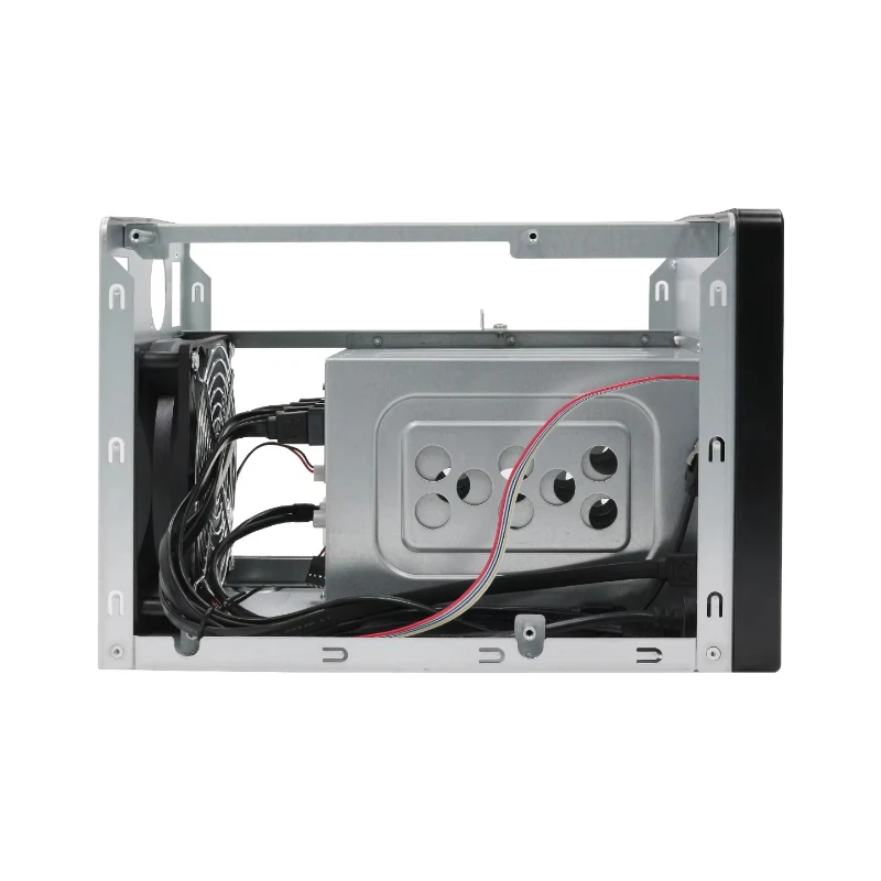 NAS-4 4 Bay NAS Case Mini ITX Server Chassis SATA 6Gbps Backplane Removable 3.5 Inch HDD Trays Flex 1U PSU Support - view 2