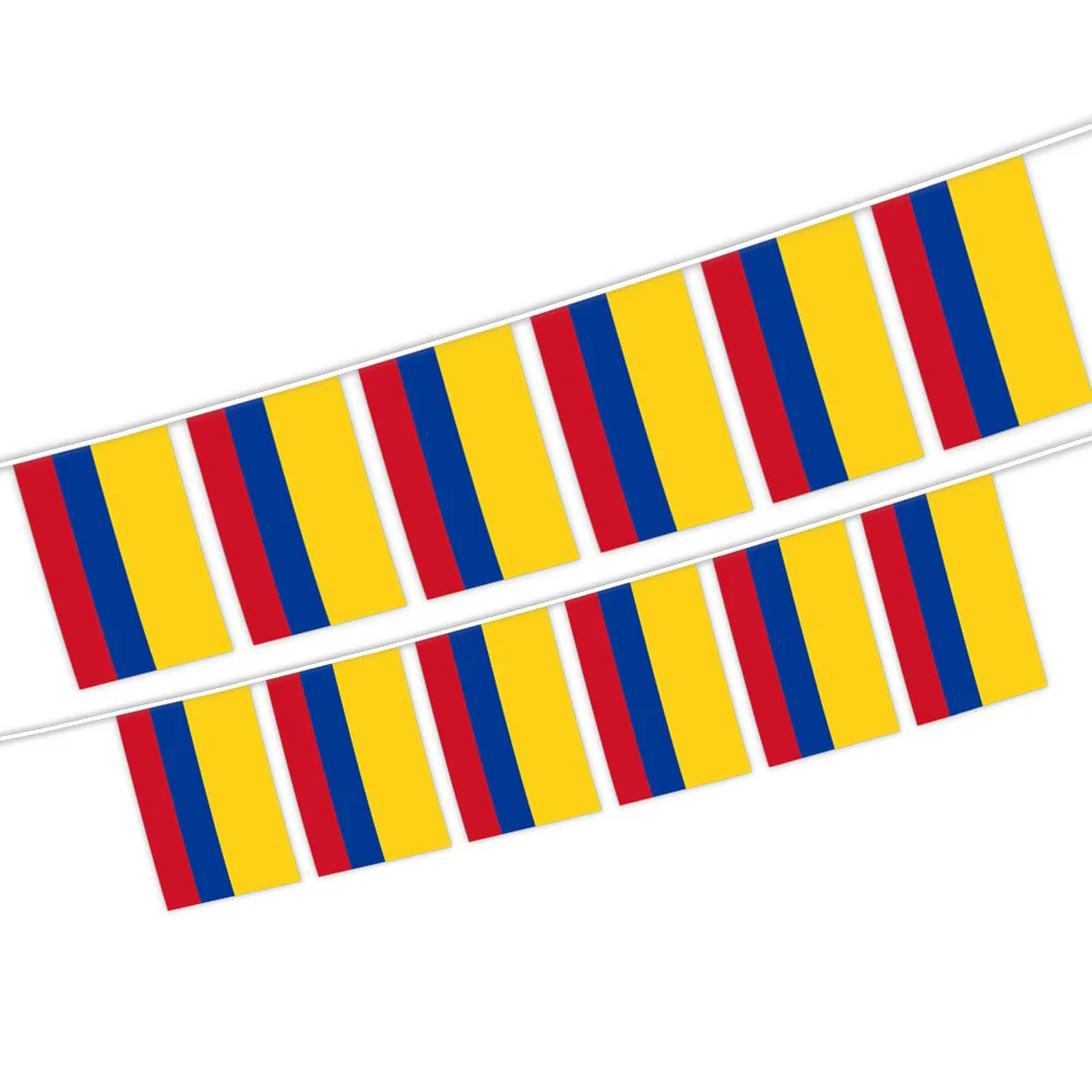 EOODLOVE Colombian Flag 14x21cm Size Flag 20 pieces Polyester Indoor and Outdoor Colombian Festival Decoration Flag