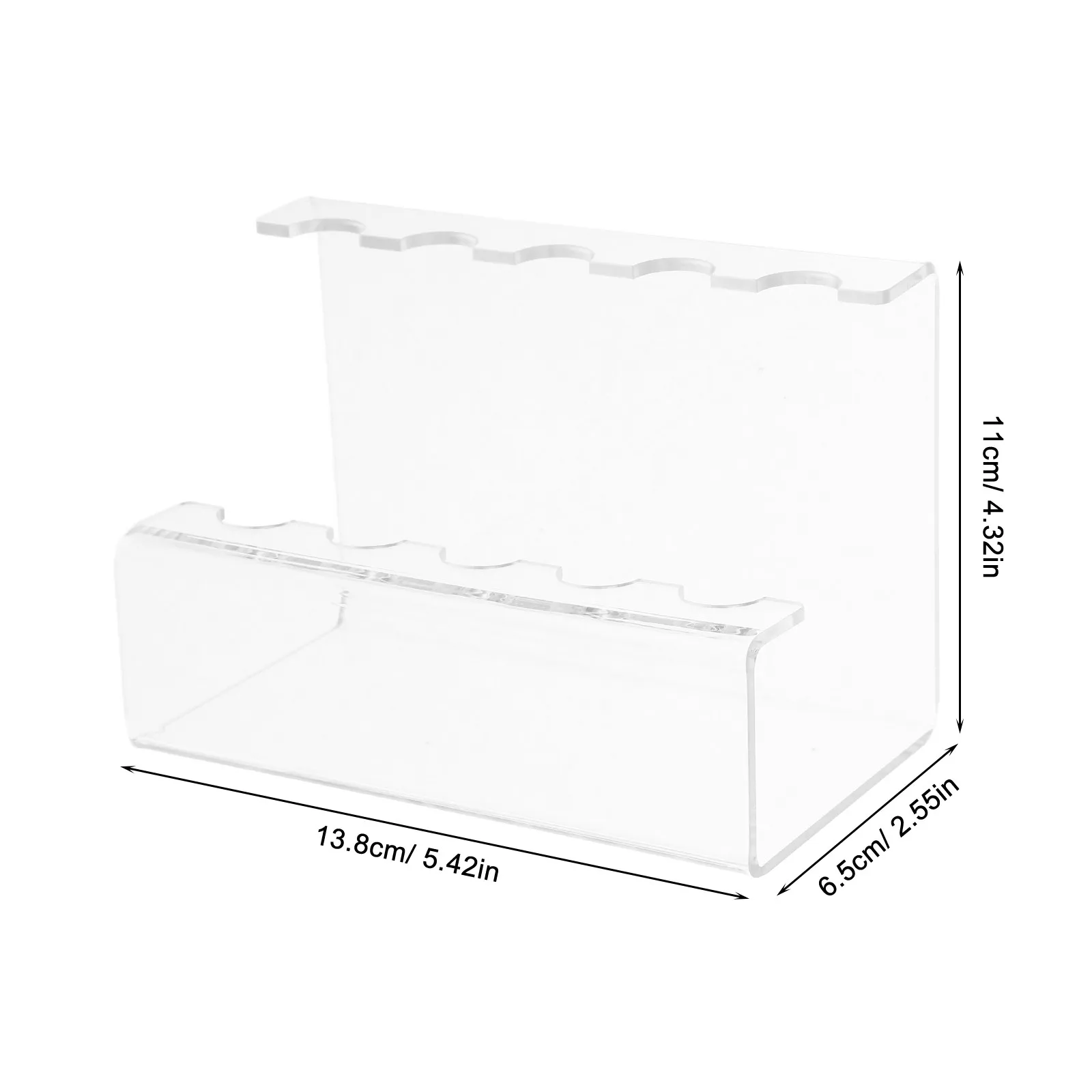 Clear Acrylic Slanting Pen Holder Display Stand 5 Slots for Markers Fountain Pens Pencils Makeup Brushes Paint Brushes Vanity