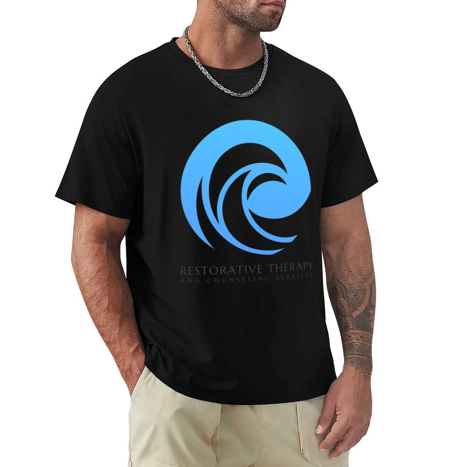 Restorative Therapy large logo T-Shirt Aesthetic clothing plus size tops blacks t shirts for men graphic