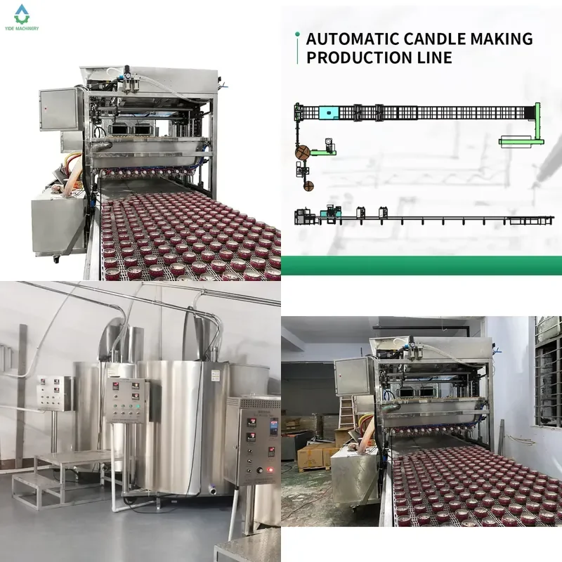 2026 CE Full Automatic Candle Filling Production Line 12 Nozzles 60 Meters Conveyor Belt Labeling Machine 5 Ton a Day Candle