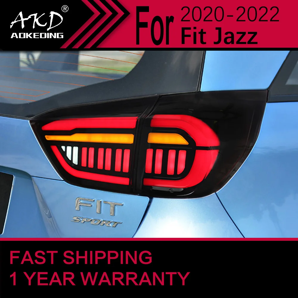 

Автомобильные фары для Honda Jazz Fit, светодиодный задний фонарь 2020-2022 GR9, задний стоп-сигнал, стоп-сигнал, DRL, задний ход, автомобильные аксессуары
