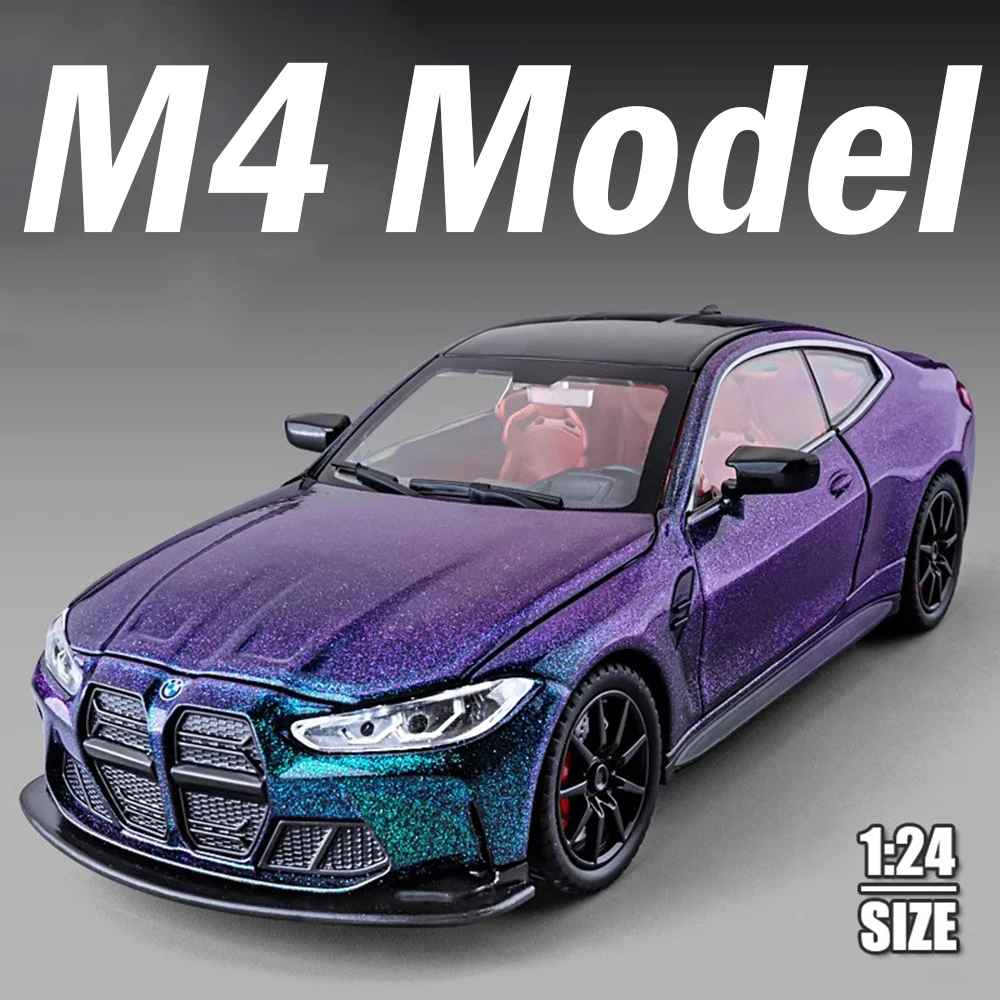 1-24スケール-m4-m3-車のおもちゃ-ミニチュアモデル-合金ダイキャスト-ラバータイヤ-ドア開閉可能-ショックアブソーバー-プルバック式-装飾車両