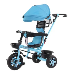 Tricycle Children's 3-Wheel Children's Tricycle 4-in-1 Children's Tricycle, Suitable for 1-6 Years Old Sunshade Children