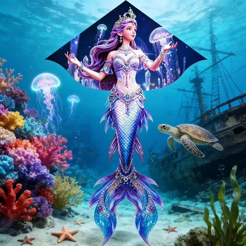New Fish Kites flying for girl kites nylon outdoor play nylon mermaid kite string line animal kites factory parafoil bird kites