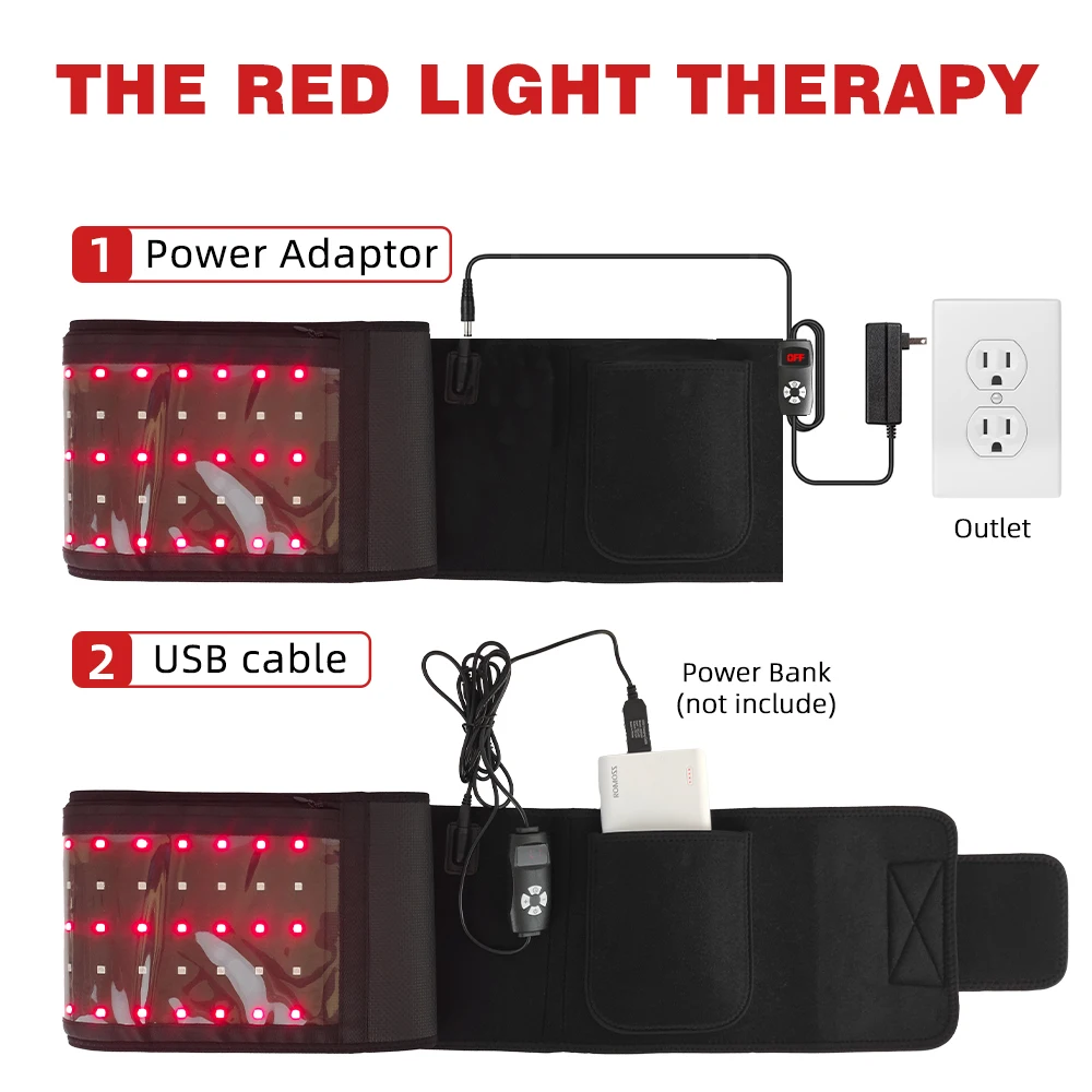 LED 660nm Red Light Belt and 850nm  Light Therapy Devices Large Pads Wearable Wrap for Body