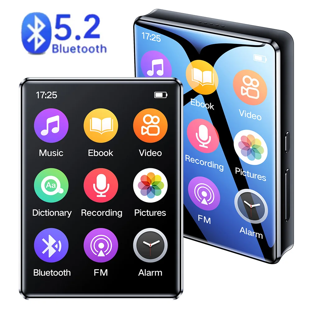 2,4 Zoll Full Touch Screen MP3 Walkman Student Version Mini Ultradünne Bluetooth Tragbare Touchscreen Musik Player Unterstützung FM