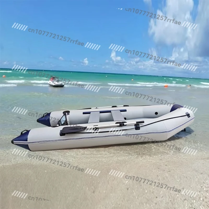 Solar boat 3.3 meters inflatable fishing boat buoy belly assault kayak beam rescue speed dinghy with air cushion floor