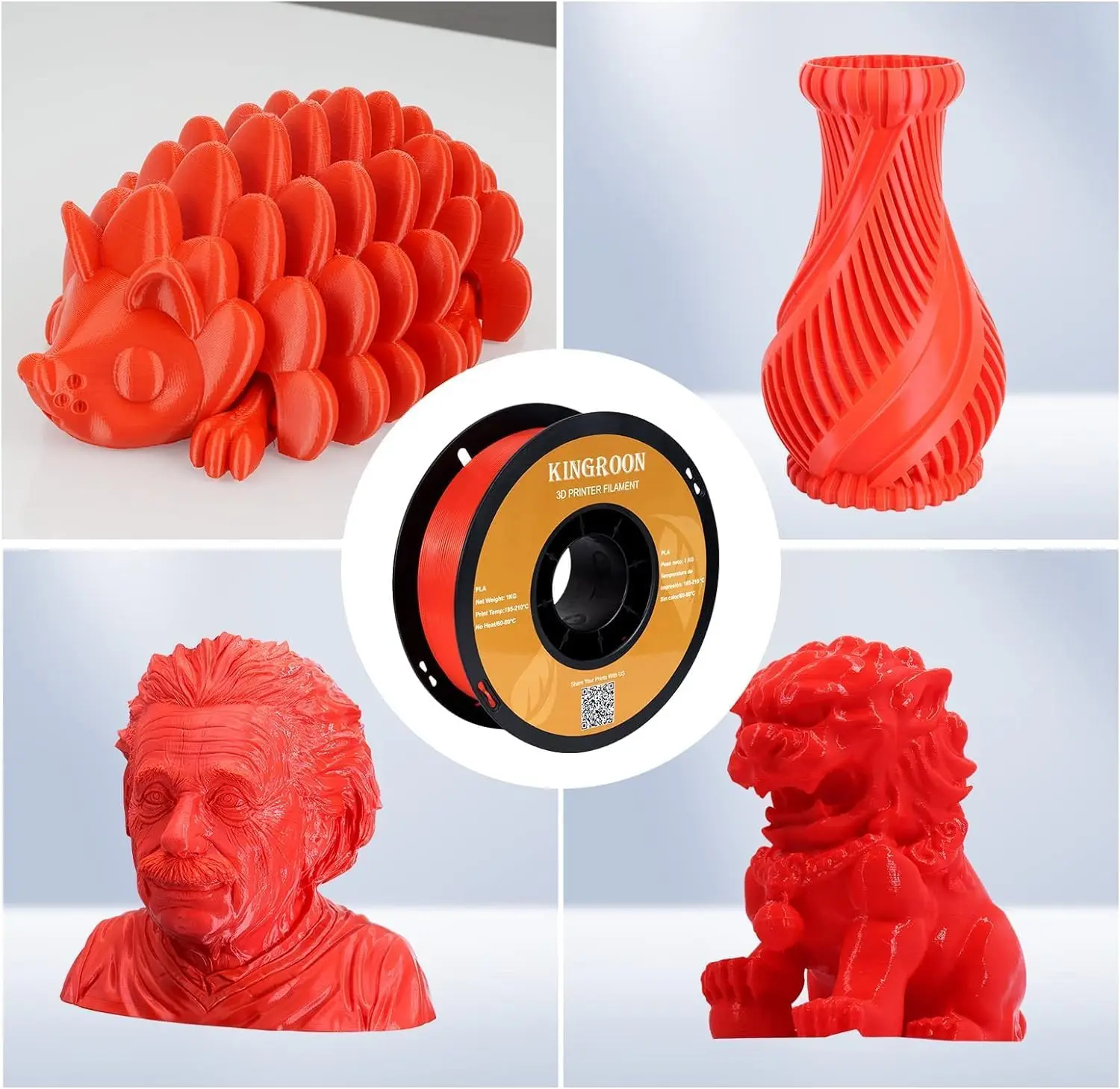 Silver Yellow Skin Purple Green Blue Red Grey White Black Filament Spools Ten Rolls Kilogram Weight Millimeter Size