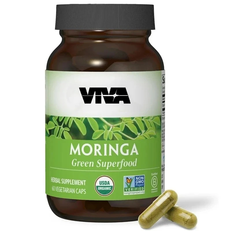 

Organic Moringa Green Capsules - Moringa Supplements - Natural Multivitamins, Vegetarian, Gluten Free -60 Capsules