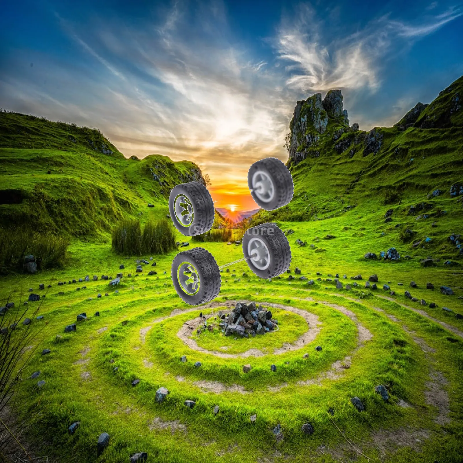 RC Model Craft Car Truck 1 64 Scale Modified Tire Mini Wheels Axles Kit for Diecast Tuning