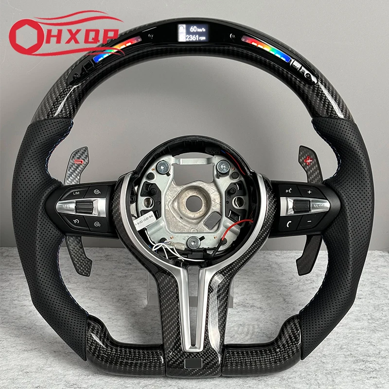 Car Steering Wheel Carbon Fiber LED Style M Sports For BMW F30 F10 F11 F31 F20 F21 F22 F15 F16 F35 F36 F32 F80 M3 M6