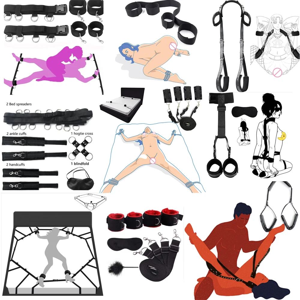 Sex Toy Set Sexy Bondage Restraint Fetish Handcuff Couple Sexy Game BDSM Rope Sexual Handcuffs Adult Supplies 18+ Adult Game Toy