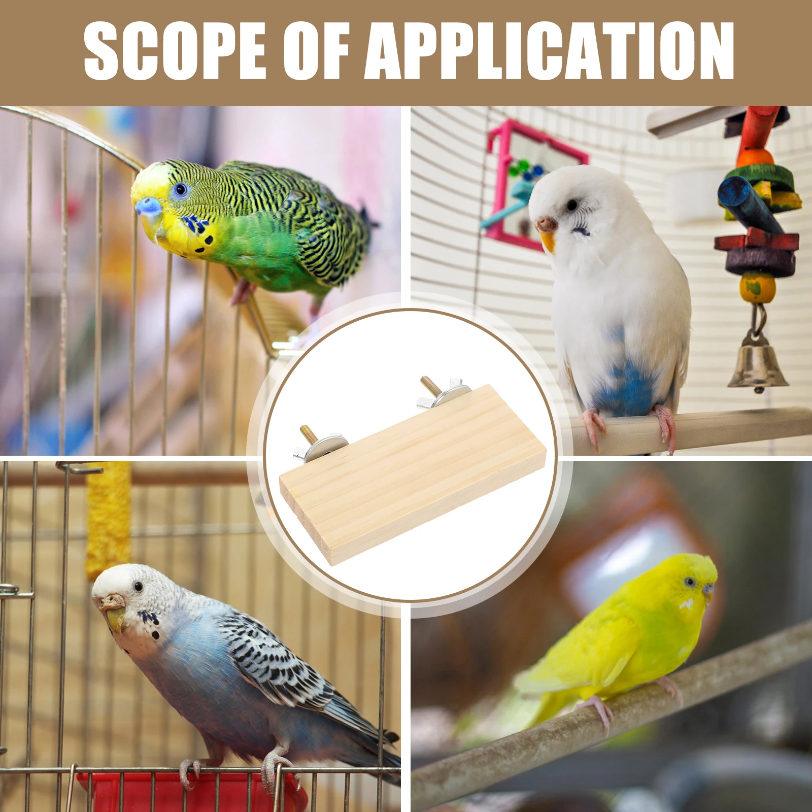 

2pcs Pet For Birds Wood Perch Platform Durable Cage Accessories Parrot Cockatiel Cage Stand Bird Platform For Parakeet