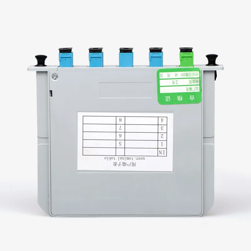 SC UPC 1x2 1x4 1x8 1x16 1x32 1x64 Fiber Box FTTH PLC Splitter Box Planar Waveguide Type Cassette Card Inserting PLC Splitter