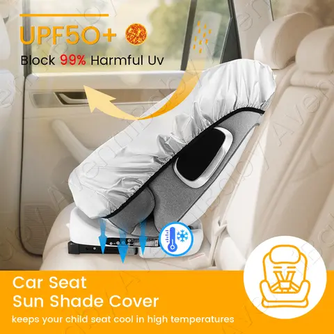 Baby Car Seat Sun Shade Cover, Infant Car Seat Heat Protector Keeps Your Toddler Baby Seat Cool, Blocks Out Heat & Sun UV Co