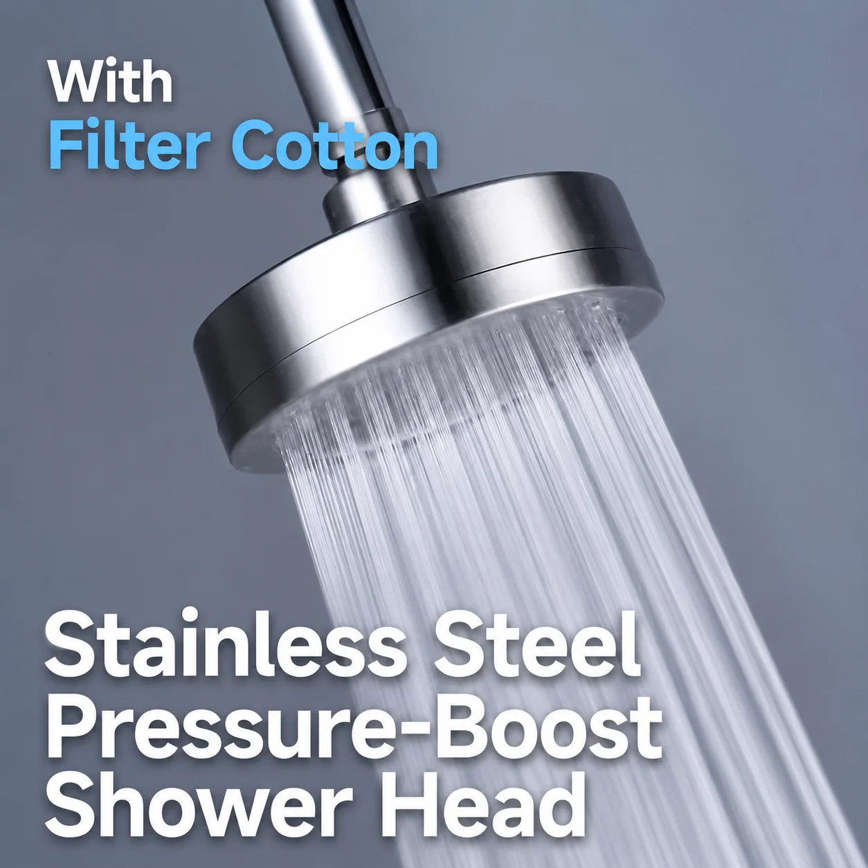 Stainless Steel Fixed Shower Head High Pressure Rainfall Top Spray Detachable Water Saving Showerhead for Bathroom Public Bath