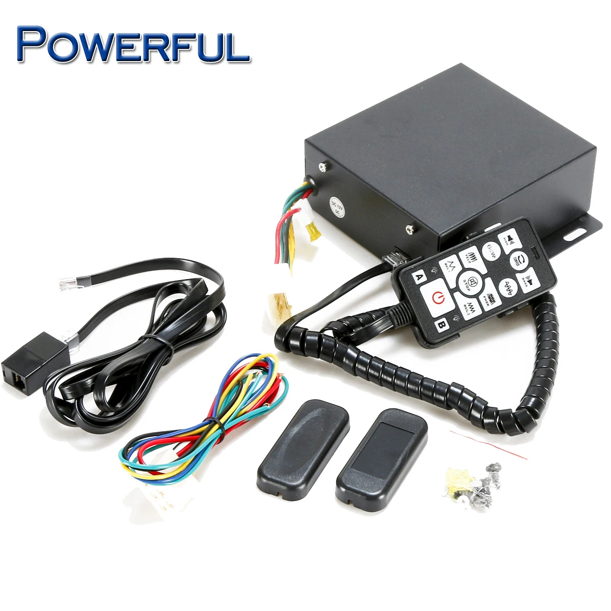 Amplifier Car Police Siren DC12V 400W Multi-Tones Wired Control With Mic Loudspeaker Emergency Electronic PA System