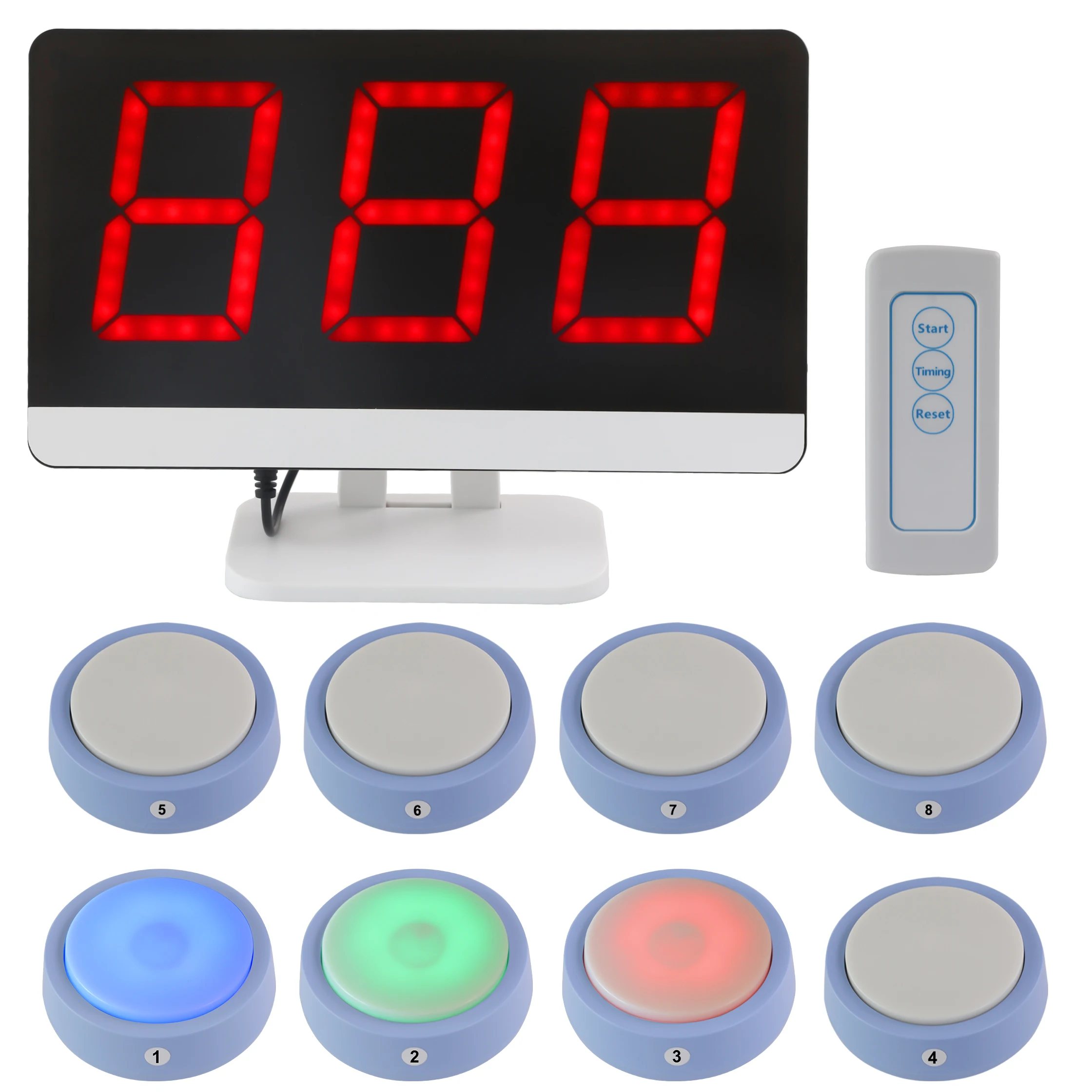 Quiz Answer Game Buzzer System 4 Color States 3 Answer Modes for Classroom Competition Family Games Answer Buzzer