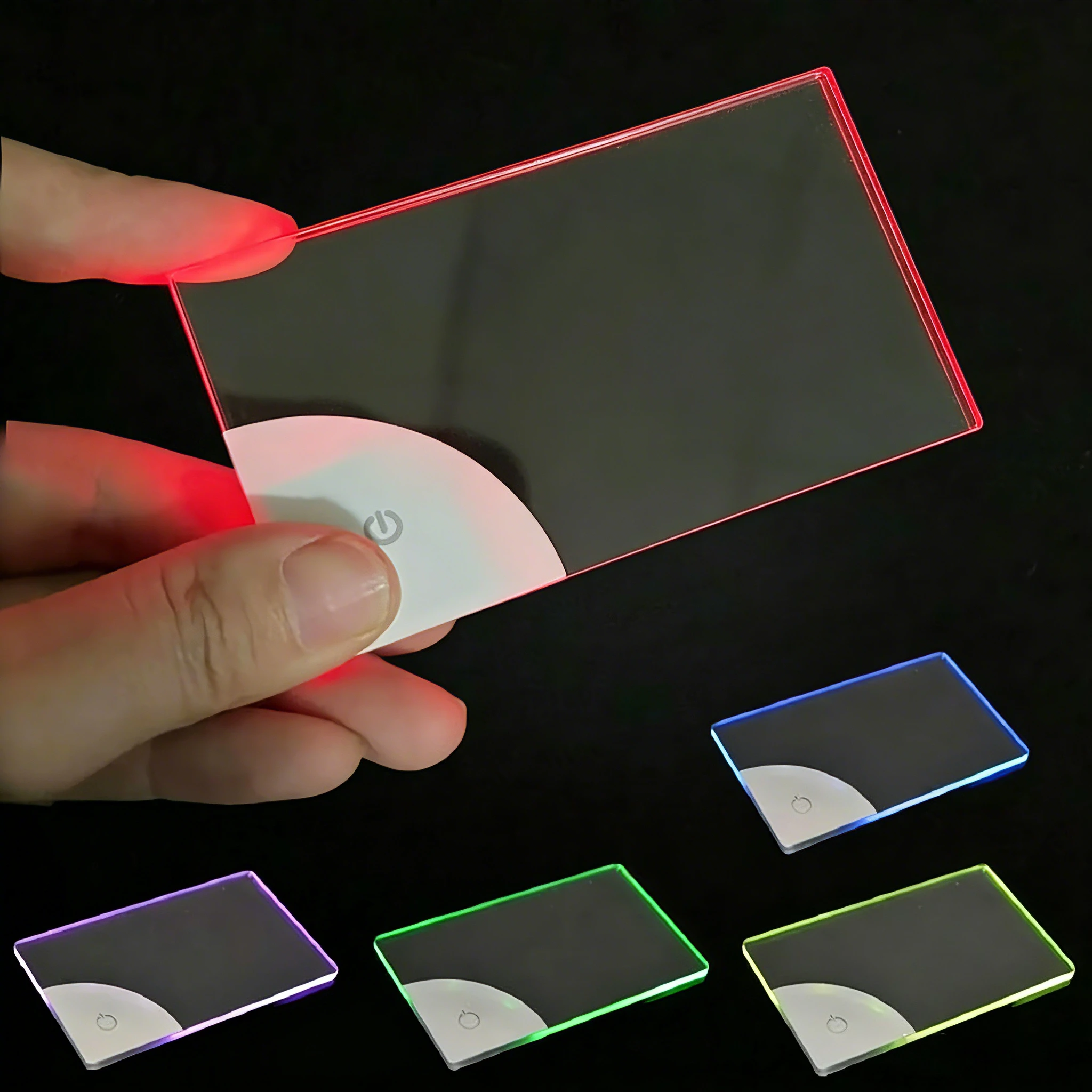 Multicolorido led brilhante cartão de visita luz transparente nome tag placa bateria energia diy presente para marido namorados pai presente