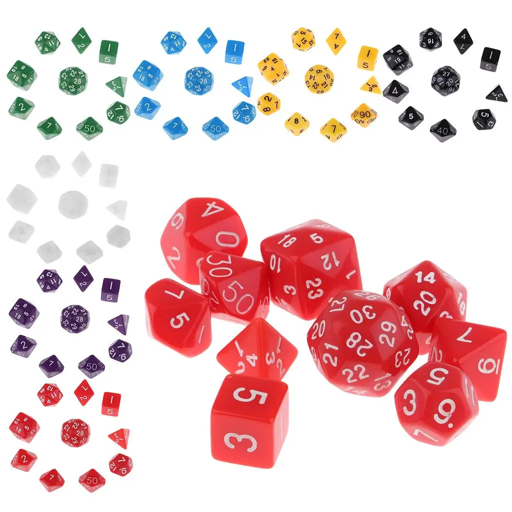 10 Pieces s Set D Digital Polyhedral for DND Role Play Accs