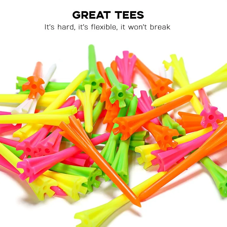 10pcs 38mm Five Prongs Plastic Golf Tee Stable Golf Ball Seat Professional Golf Popular Accessories