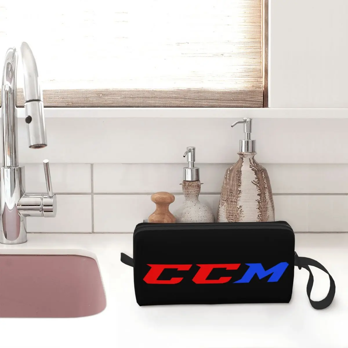 CCM Canada Logo Ice Hockey Makeup Bag Pouch Cosmetic Bag Men Women Toiletry Bag Accessories Organizer