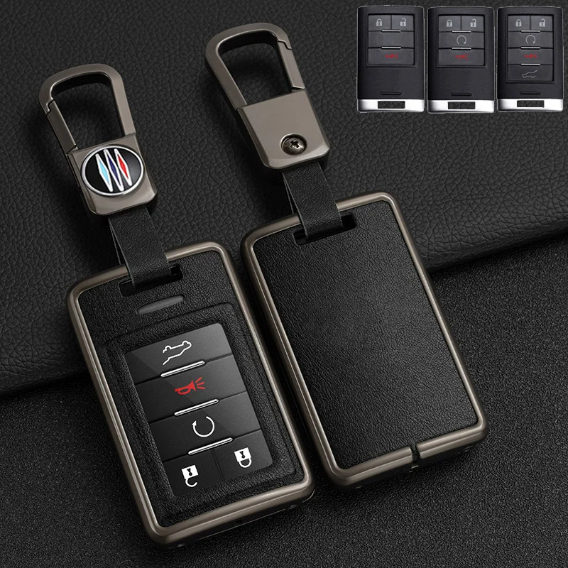 

Zinc Alloy+ Leather Car Key Case Cover For Cadillac CTS ATS 28T CTSV XTS DTS SLS SRX XLS STS Escalade for Chevrolet C7 Corvette