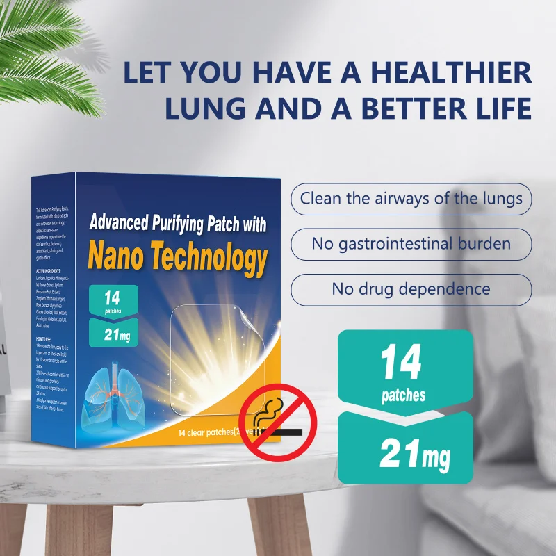 يساعد رقعة النيكوتين غير المميزة للرجال والنساء على تنظيف الرئتين وتعزيز الصحة العامة وتهدئة بخلاصة نباتية
