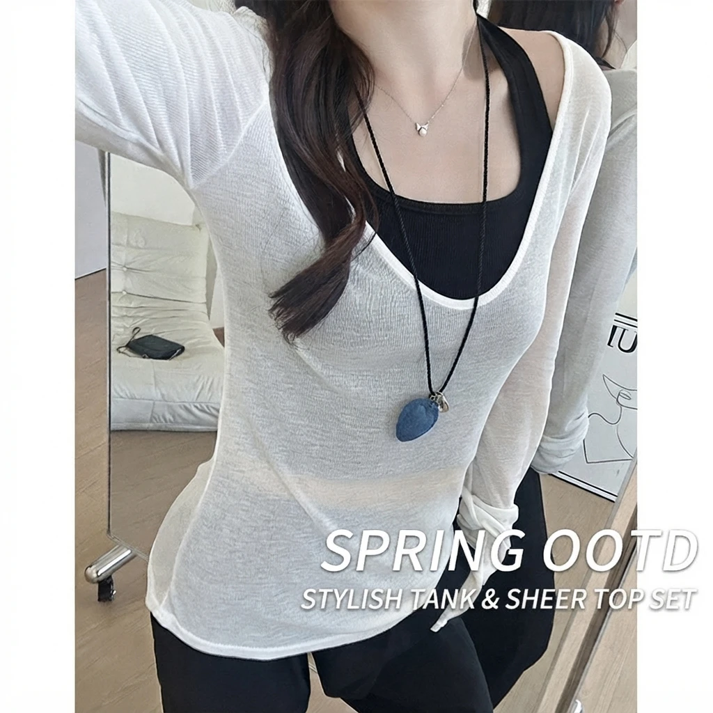 Polyester Spandex Camisole Tank Top U Neck Open Back Short Slim Fit Sleeveless Summer Women Sweet Fresh Inner Outer Top