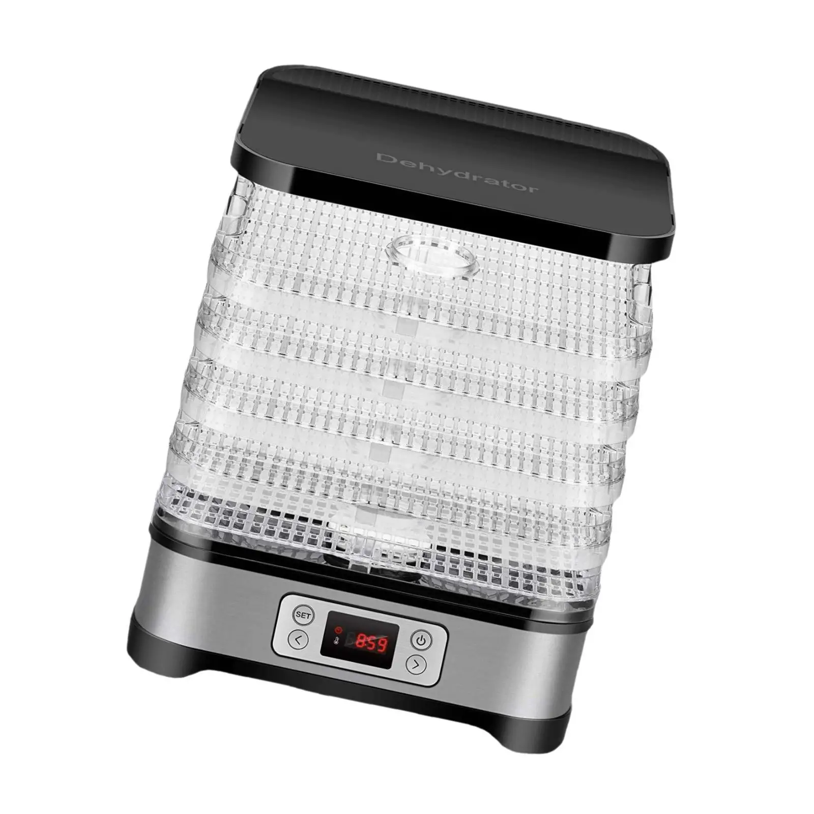 مجفف طعام كهربائي 5 صواني مجفف فواكه محمول للكلاب يعامل اللحوم والوجبات الخفيفة