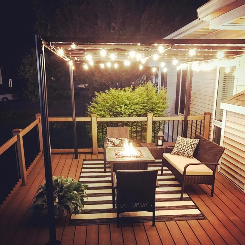 Wasserdicht G40 Terrasse Lichter mit 25 Vintage Klare Glühlampen Hängen Hinterhof Lichter für Outdoor Indoor Cafe Hof Veranda